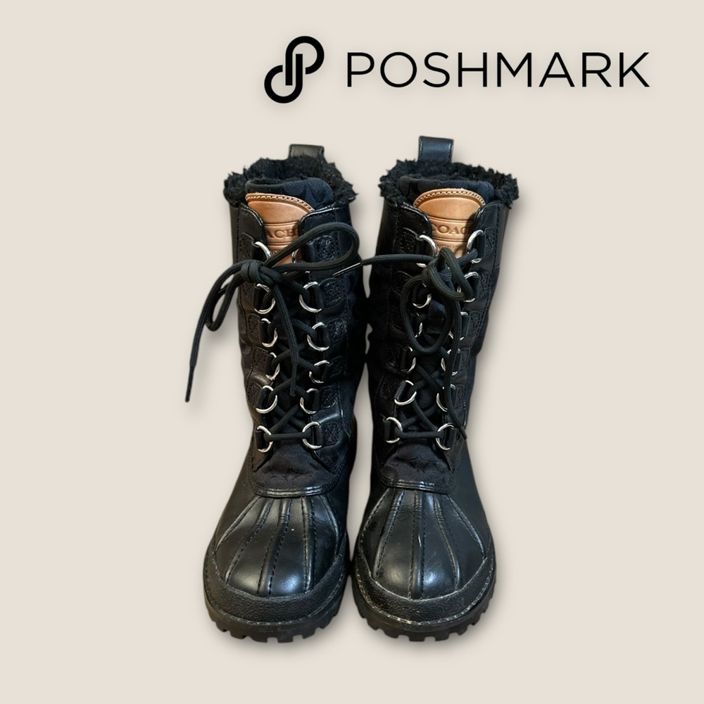 Coach Laura All Weather Boot Black Size 6B